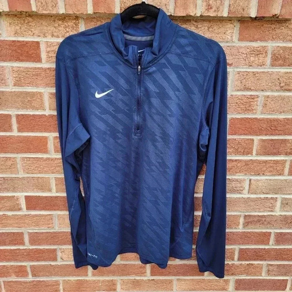 Nike Dri- Fit Pullover 1/4 Zip Men's Size Medium Blue Lightweight - Picture 1 of 11